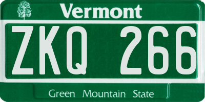 VT license plate ZKQ266