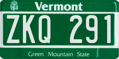 VT license plate ZKQ291