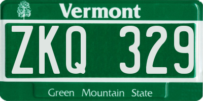 VT license plate ZKQ329