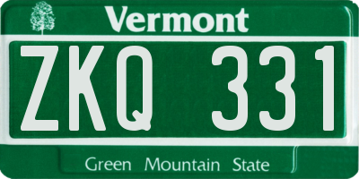 VT license plate ZKQ331