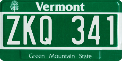 VT license plate ZKQ341