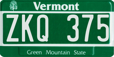 VT license plate ZKQ375