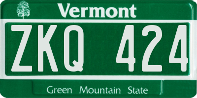 VT license plate ZKQ424