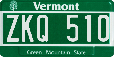 VT license plate ZKQ510