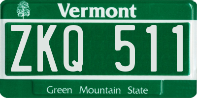 VT license plate ZKQ511