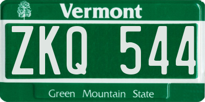 VT license plate ZKQ544