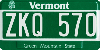 VT license plate ZKQ570