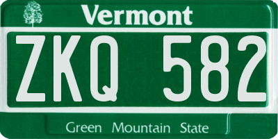 VT license plate ZKQ582