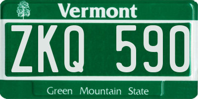 VT license plate ZKQ590