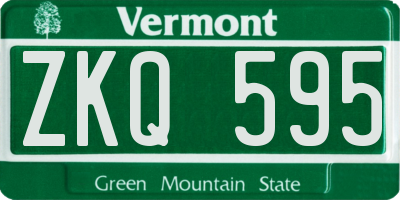 VT license plate ZKQ595