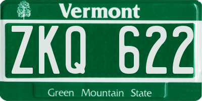 VT license plate ZKQ622