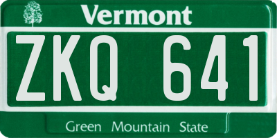 VT license plate ZKQ641