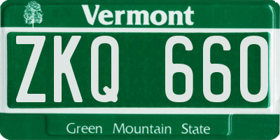 VT license plate ZKQ660