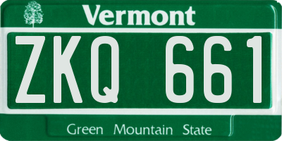 VT license plate ZKQ661
