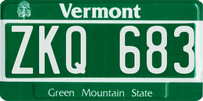 VT license plate ZKQ683