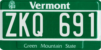VT license plate ZKQ691