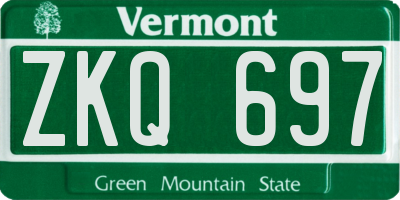 VT license plate ZKQ697