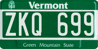 VT license plate ZKQ699