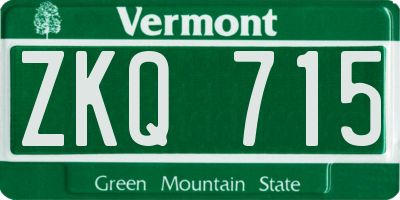 VT license plate ZKQ715
