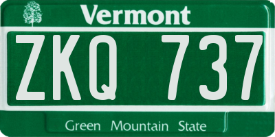 VT license plate ZKQ737