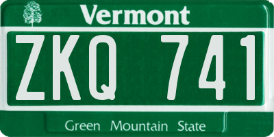 VT license plate ZKQ741