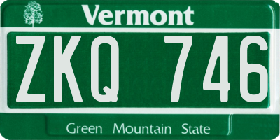 VT license plate ZKQ746
