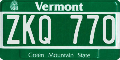 VT license plate ZKQ770