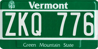 VT license plate ZKQ776