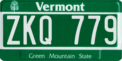 VT license plate ZKQ779