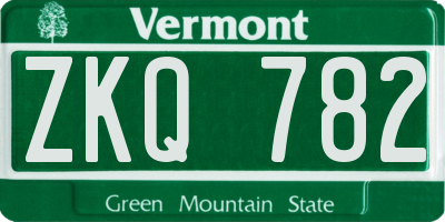VT license plate ZKQ782