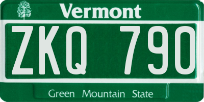 VT license plate ZKQ790