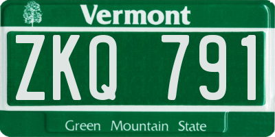 VT license plate ZKQ791