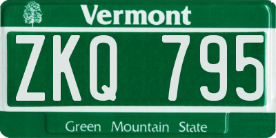 VT license plate ZKQ795