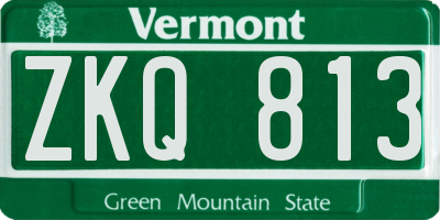 VT license plate ZKQ813