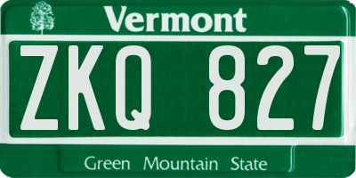 VT license plate ZKQ827