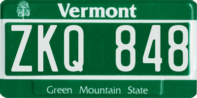 VT license plate ZKQ848