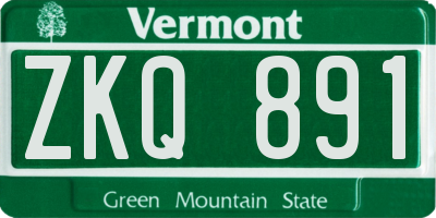 VT license plate ZKQ891
