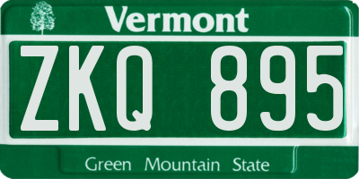 VT license plate ZKQ895