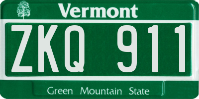 VT license plate ZKQ911