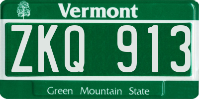 VT license plate ZKQ913