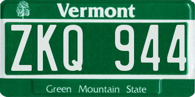 VT license plate ZKQ944