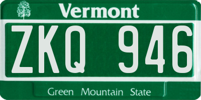 VT license plate ZKQ946