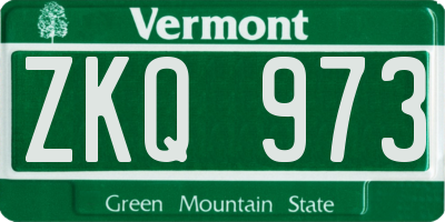 VT license plate ZKQ973