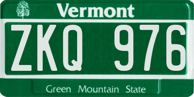 VT license plate ZKQ976