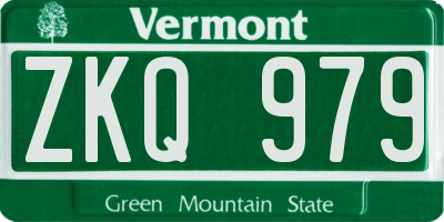 VT license plate ZKQ979