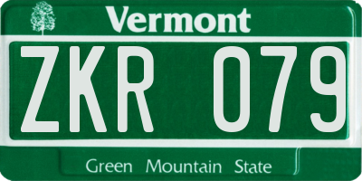 VT license plate ZKR079