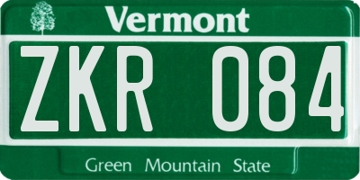 VT license plate ZKR084