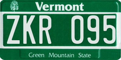 VT license plate ZKR095