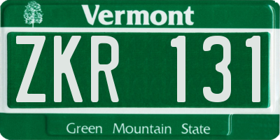 VT license plate ZKR131