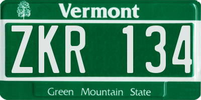 VT license plate ZKR134